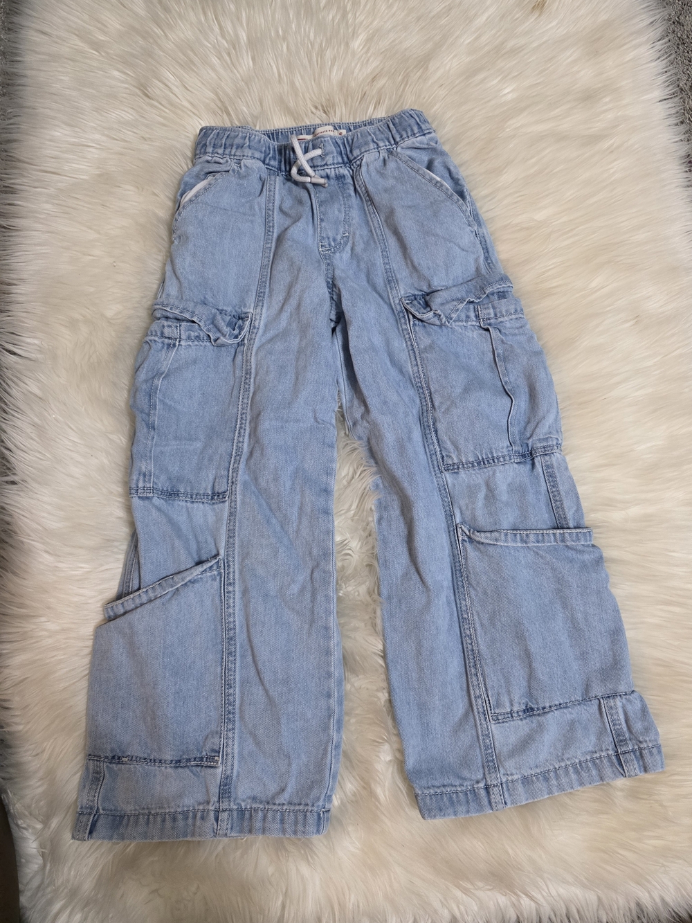 Levi Kids Light Blue Parachute Cargo Denim Pants
